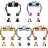Fake Piercing Magnetic Nose Ring Hoop Septum Non Piercing Nose Clip Rock Hip Hoop Stainless Steel Punk Body Jewelry