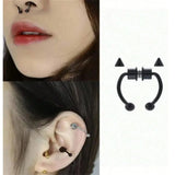 Fake Piercing Magnetic Nose Ring Hoop Septum Non Piercing Nose Clip Rock Hip Hoop Stainless Steel Punk Body Jewelry