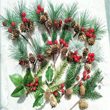 Fake Snow Frost Pine Branch Cone Berry Holly Christmas Tree Christmas Ornament
