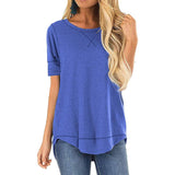 Fall Tops for Women Long Sleeve Side Split Casual Loose Tunic Top