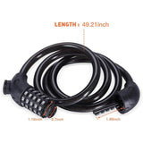 Famistar 4 Feet 5 Digit Resettable Combination Coiling Bike Chain Lock