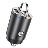 Dual-Port Fast Car Charger | PD 3.0 + QC 3.0 | 30W Output | Ultra-Compact Design