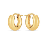 14k Yellow Gold Small Puffy Hoops