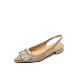 Women's Rhinestone Square Buckle Baotou Sandals