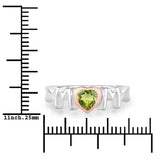 0.44 Carat Genuine Peridot .925 Sterling Silver Ring