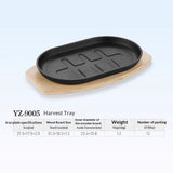 Cast Iron Griddle Generous Size Teppanyaki Oblong Steak Frying Pan Oval Cast Iron Teppanyaki Plate