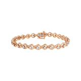 .925 Sterling Silver 1/4 Cttw Diamond Miracle-Set Teardrop Shaped 7â€ Link Bracelet (I-J Color, I3 Clarity)