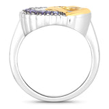 0.28 Carat Genuine Tanzanite .925 Sterling Silver Ring