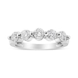 14K White Gold 1.00 Cttw Brilliant Round Cut Diamond 5-Stone Band Ring (H-I Color, SI2-I1 Clarity) - Ring Size 7
