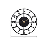Muyika 50cm Metal Black Wall Clock - Silent Sweep Mechanism, Modern Decor