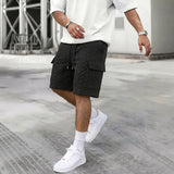 Mens Drawstring Jacquard Casual Shorts