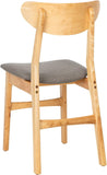 Home Lucca Retro Natural and Grey Cushion Dining Chair, Set of 2