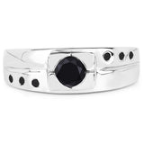 0.56 Carat Genuine Black Diamond .925 Sterling Silver Ring