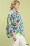 Umgee Mixed Floral Oversized Button Down Shirt