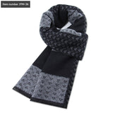 Mens Wool-Blend Plaid Scarf Winter Warmth & Extra Thickness