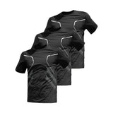 Mens Three-Piece Ice-Silk Quick-Drying Sports Short-Sleeve Top Set