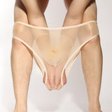 Shiny Transparent Briefs Nylon Ultra-thin Silky Breathable Bullet Separation
