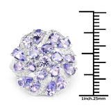 3.35 Carat Genuine Tanzanite .925 Sterling Silver Ring