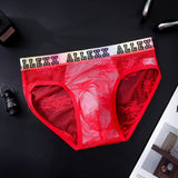 Color-Block Vibrant-Alphabet Mens Ultra-Thin Underwear