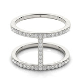 14k White Gold Dual Band Bridge Style Diamond Ring (3/8 cttw)