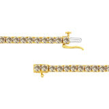 14K Yellow Gold Plated .925 Sterling Silver 8.0 Cttw Diamond Classic Link Tennis Bracelet (K-L Color, I2-I3 Clarity) - 7-1/4"
