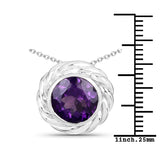 3.30 Carat Genuine Amethyst .925 Sterling Silver Pendant