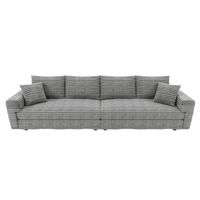 102.4 ' Plush Corduroy 4-Seat Sofa,Modern Comfy Upholstered Sofa Cloud Couch,Deep Seat Couches with Soft Pillows,Convertible Deep Seat Sofa Lounge Chair for Living Room Bedroom,Apartment,Office,Grey