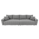 102.4 ' Plush Corduroy 4-Seat Sofa,Modern Comfy Upholstered Sofa Cloud Couch,Deep Seat Couches with Soft Pillows,Convertible Deep Seat Sofa Lounge Chair for Living Room Bedroom,Apartment,Office,Grey