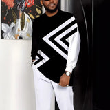 Fashionable Mens Long-Sleeve Pants Sports Suit