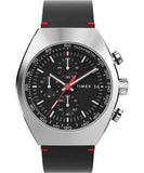 Timex Mens Legacy Tonneau 42mm Watch - Black Strap Black Dial Stainless Steel Case
