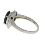 Created Sapphire Moissanite Ring Sterling Silver