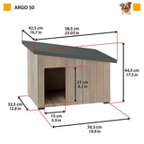 Ferplast Argo 50 Wooden Outdoor Dog and Cat Kennel 50cm