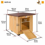 Ferplast Baita 40 Wooden Dog Kennel Weatherproof Shelter 32x37.5x32 cm