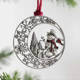 Festive Christmas Tree Pendant - Metal Hanging Ornament for Scene Decor