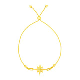 14k Yellow Gold Adjustable Bracelet with Star