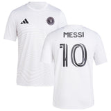 adidas Lionel Messi Inter Miami CF #10 Womens Player Name & Number Performance Shirt (White X-Large)