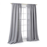 No. 918 1-Panel Lourdes Crushed Sheer Window Curtain, Grey, 59X84