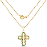 14K Yellow Gold Plated 3.11 Carat Genuine Ethiopian Opal and Chrome Diopside .925 Sterling Silver Pendant