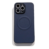 Carbon-fiber-pattern Magnetic Phone Case Matte Protective Cover