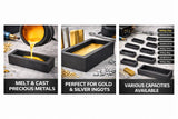 Graphite Ingot Mold for Gold & Silver Casting | 1000g–9000g (1kg–9kg) Capacities | High Purity Heat Resistant Mold
