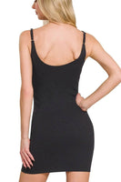 Zenana Ponte Spaghetti Strap Bodycon Mini Dress