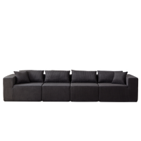 104-Inch Corduroy  Modular L Shaped Sectional Sofa,Luxury Floor Couch Set,Upholstered Indoor Furniture,Foam-Filled Compressed Sofa for Living Room,Bedroom,4 PC Free Combination