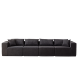 104-Inch Corduroy  Modular L Shaped Sectional Sofa,Luxury Floor Couch Set,Upholstered Indoor Furniture,Foam-Filled Compressed Sofa for Living Room,Bedroom,4 PC Free Combination