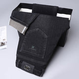 High-end Mens Straight-leg, Relaxed-fit, Plus-size Business Casual Jeans