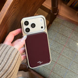 Ins Minimalist Wine-red English Phone Case