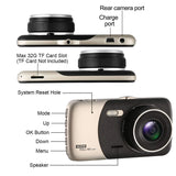 FHD 1080P Dash Cam 4" Screen Dual Cameras