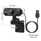 FHD 1080P USB Webcam with 360° Rotatable Clip
