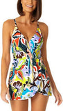 Anne Cole Plus Size Kashmir Paisley Surplice One Piece Swimwear, Size 22w