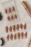 Love Savage Press-On Nails – Pink Heart Cheetah Print
