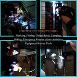 Fingerless LED Flashlight Gloves Auto Repair Fishing Hiking